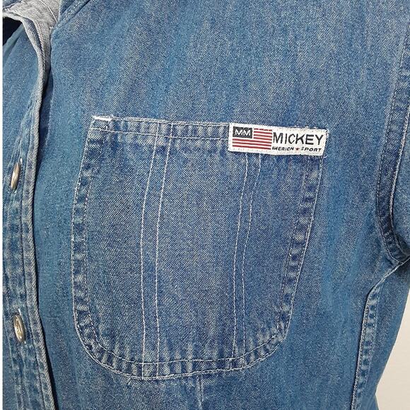 Vintage 90s Disney Mickey Minnie Embroidered Button Down Shirt Short Sleeve Sz S - Picture 4 of 12